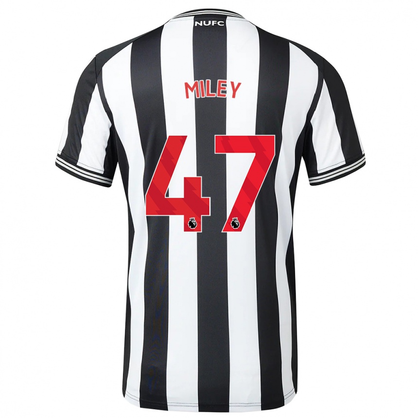 Kids Football Jamie Miley #47 Black White Home Jersey 2023/24 T-Shirt Canada