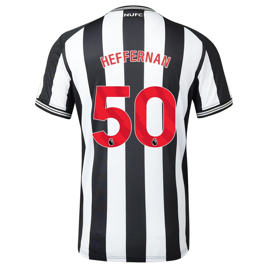 Kids Football Cathal Heffernan #50 Black White Home Jersey 2023/24 T-Shirt Canada