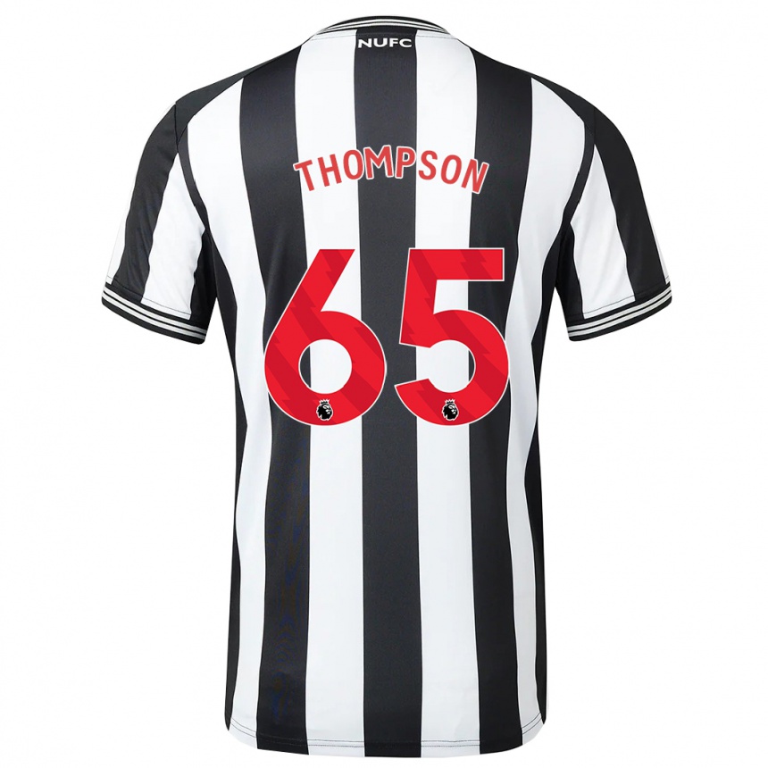 Kids Football Ciaran Thompson #65 Black White Home Jersey 2023/24 T-Shirt Canada