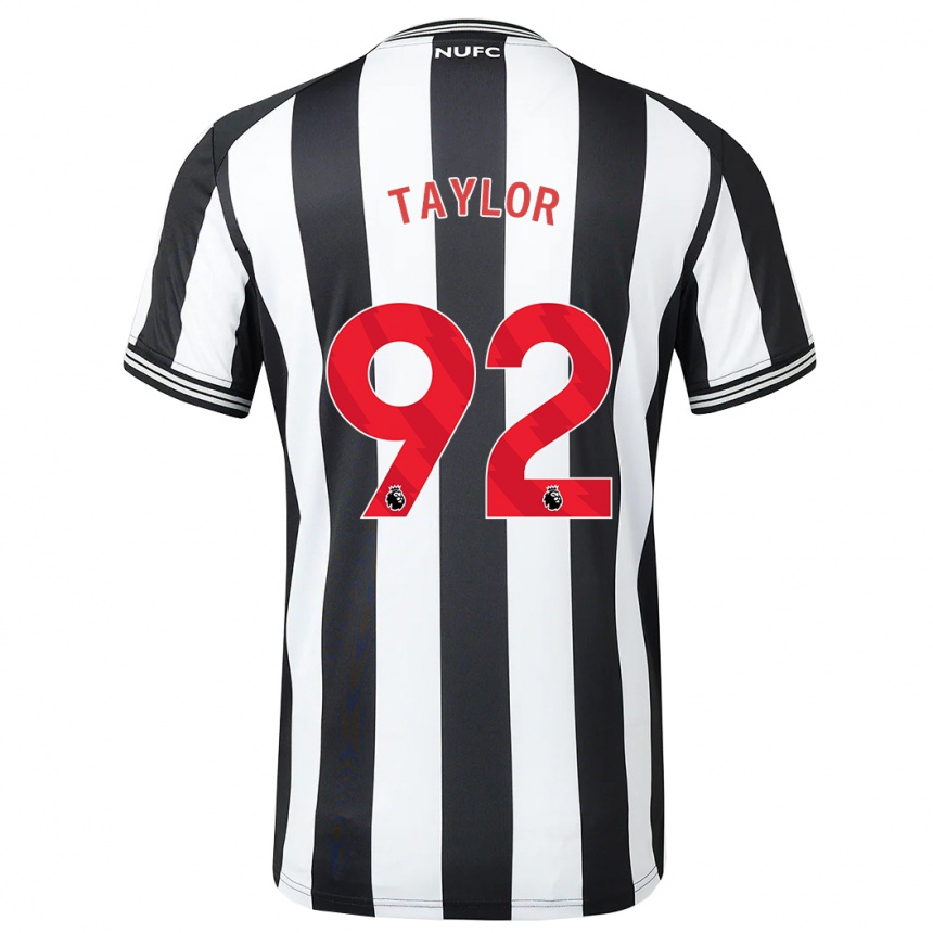 Kids Football Matthew Taylor #92 Black White Home Jersey 2023/24 T-Shirt Canada