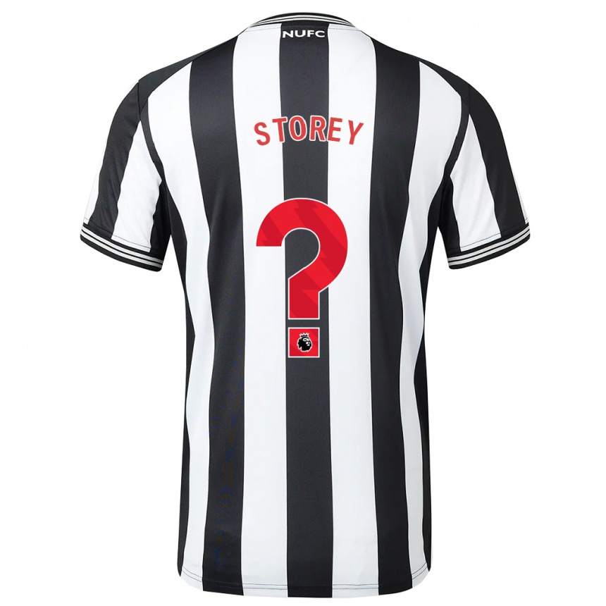 Kids Football Sam Storey #0 Black White Home Jersey 2023/24 T-Shirt Canada