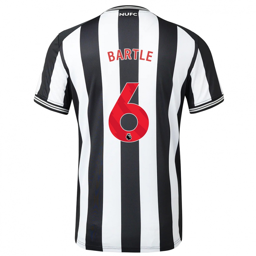 Kids Football Jodie Bartle #6 Black White Home Jersey 2023/24 T-Shirt Canada