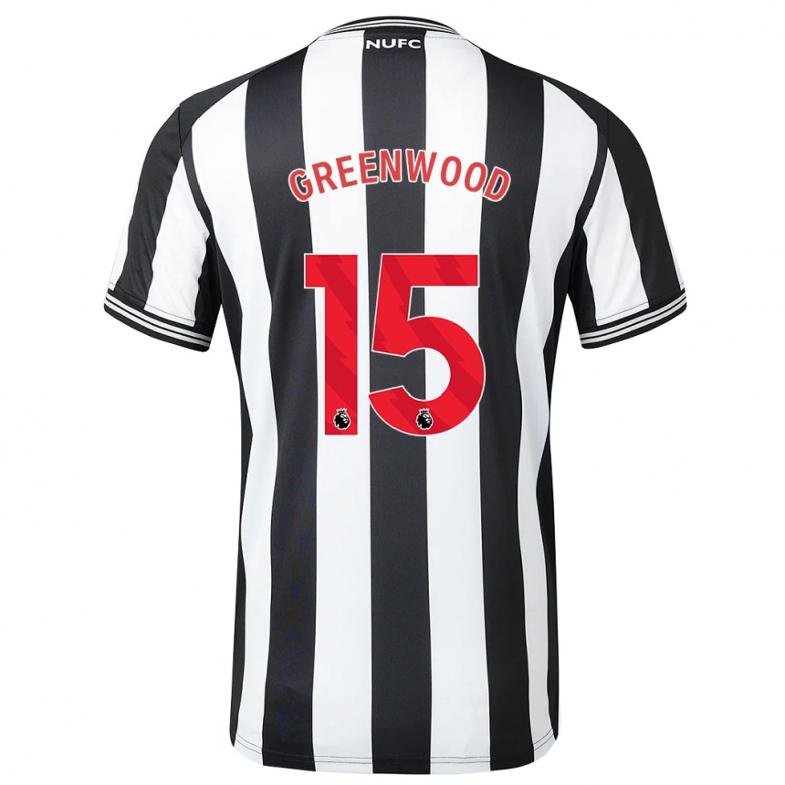 Kids Football Hannah Greenwood #15 Black White Home Jersey 2023/24 T-Shirt Canada