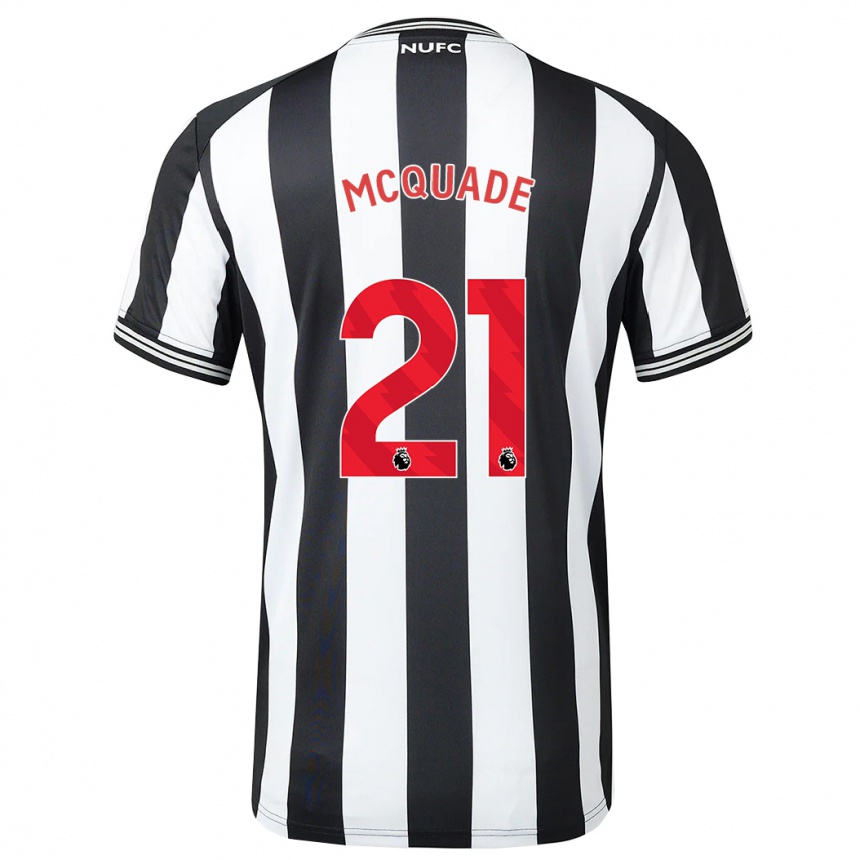 Kids Football Jasmine Mcquade #21 Black White Home Jersey 2023/24 T-Shirt Canada