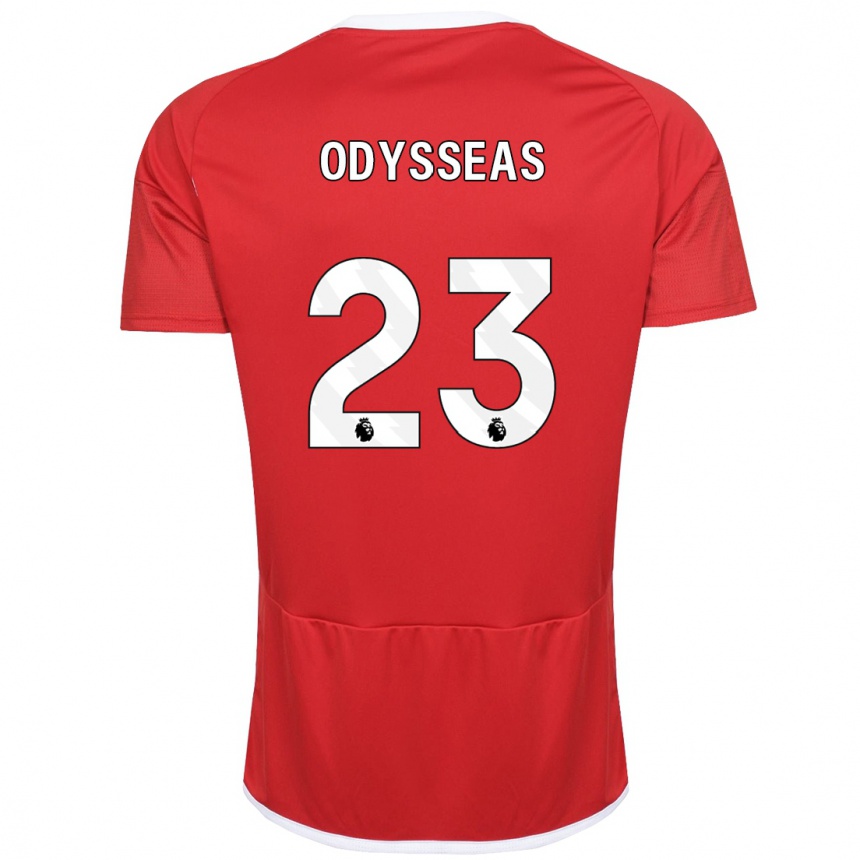 Kids Football Odysseas Vlachodimos #23 Red Home Jersey 2023/24 T-Shirt Canada