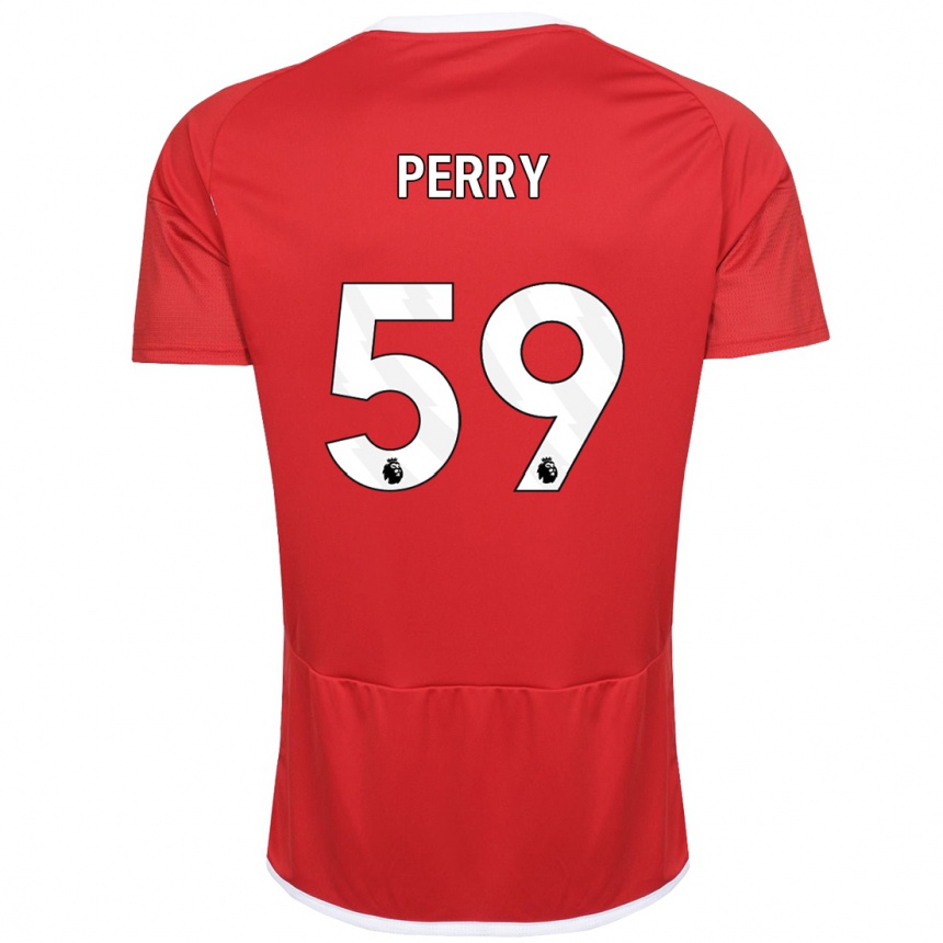 Kids Football Ben Perry #59 Red Home Jersey 2023/24 T-Shirt Canada