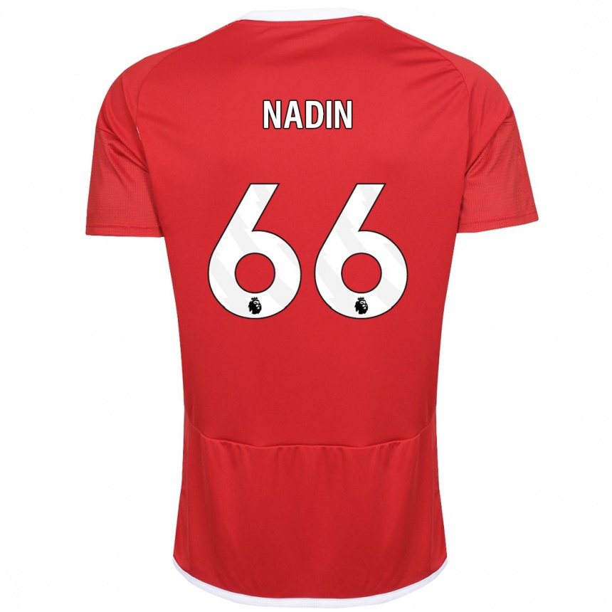 Kids Football Jack Nadin #66 Red Home Jersey 2023/24 T-Shirt Canada