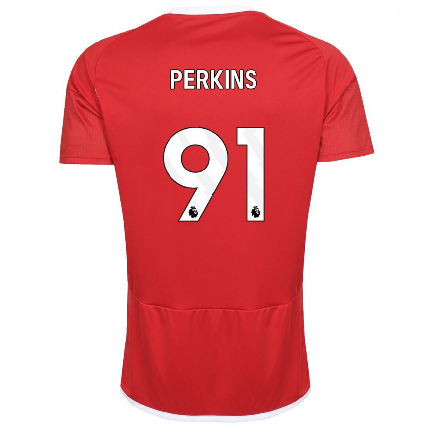 Kids Football Jack Perkins #91 Red Home Jersey 2023/24 T-Shirt Canada