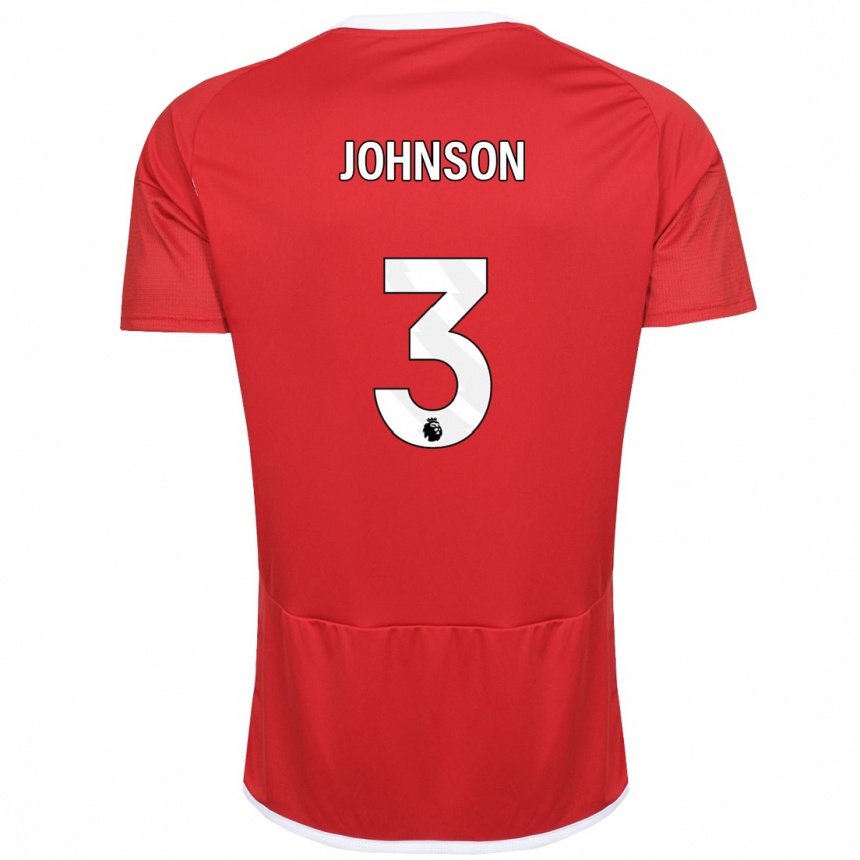 Kids Football Nat Johnson #3 Red Home Jersey 2023/24 T-Shirt Canada