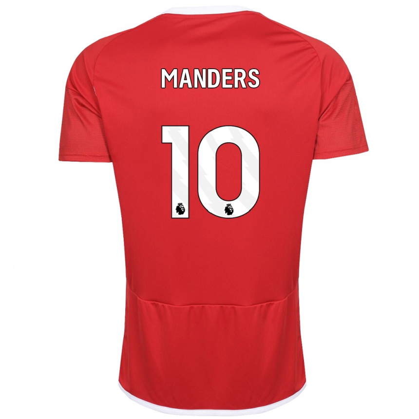 Kids Football Holly Manders #10 Red Home Jersey 2023/24 T-Shirt Canada