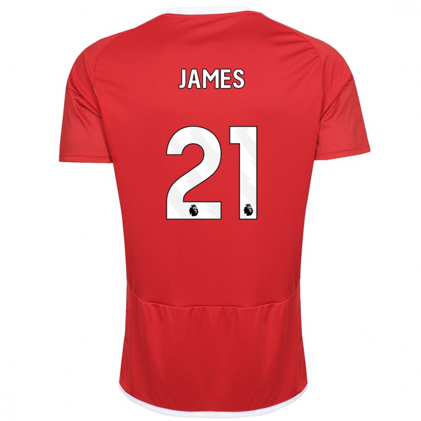 Kids Football Hayley James #21 Red Home Jersey 2023/24 T-Shirt Canada