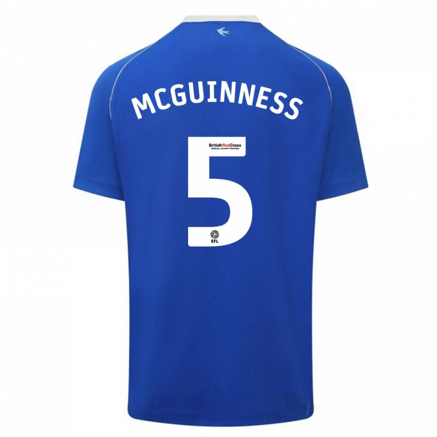 Kids Football Mark Mcguinness #5 Blue Home Jersey 2023/24 T-Shirt Canada