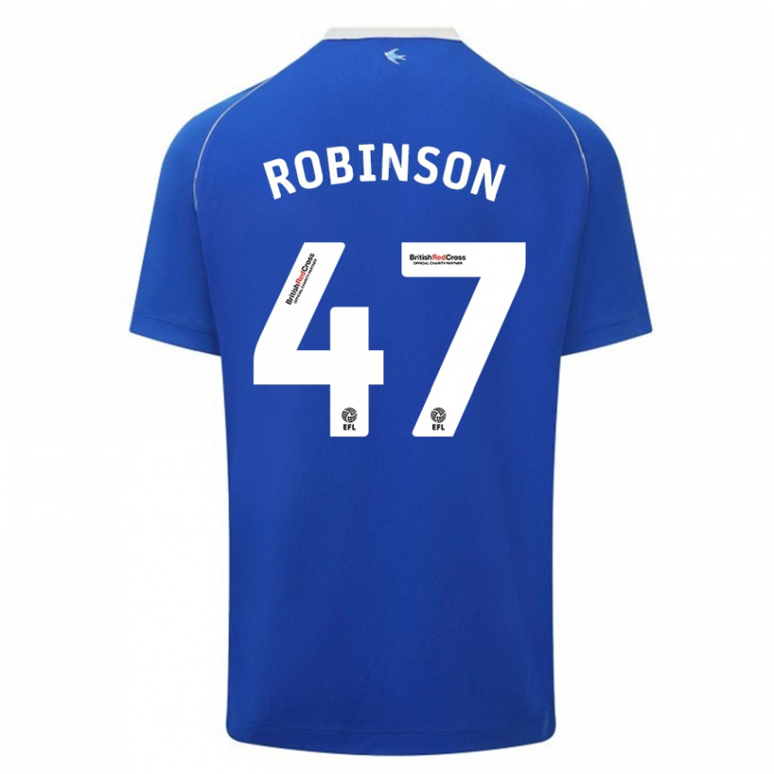 Kids Football Callum Robinson #47 Blue Home Jersey 2023/24 T-Shirt Canada