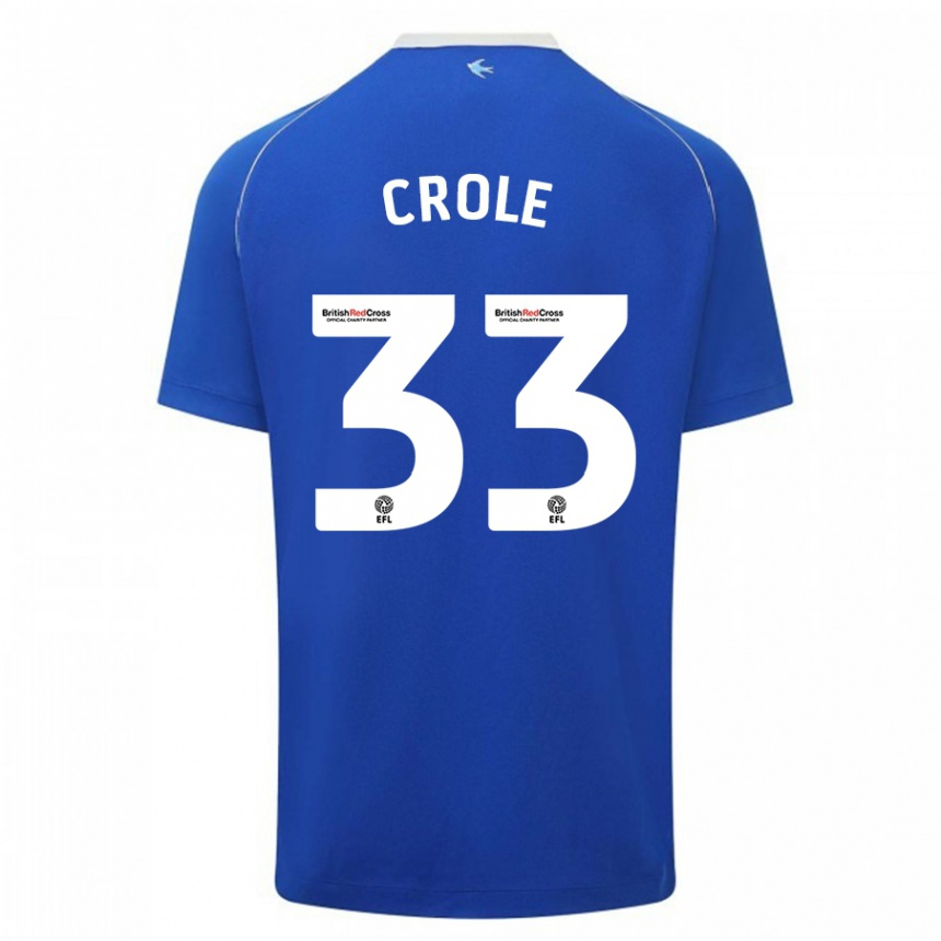 Kids Football James Crole #33 Blue Home Jersey 2023/24 T-Shirt Canada