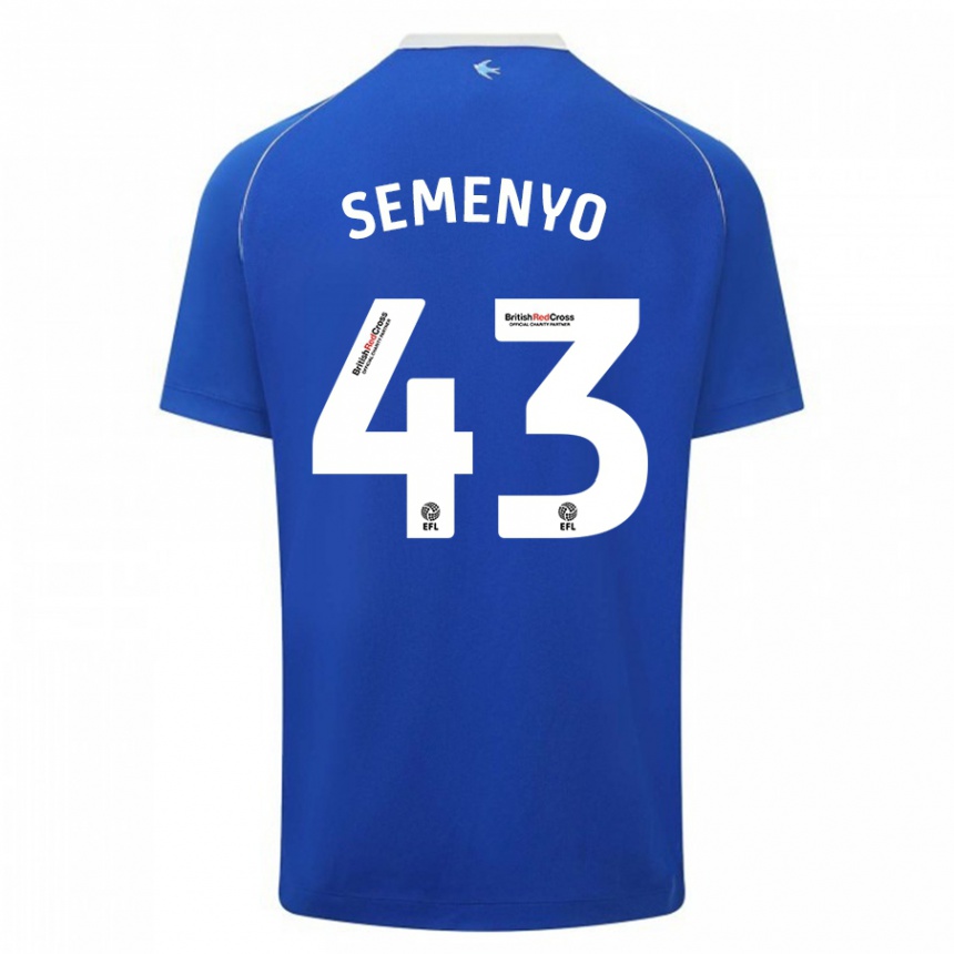 Kids Football Jai Semenyo #43 Blue Home Jersey 2023/24 T-Shirt Canada