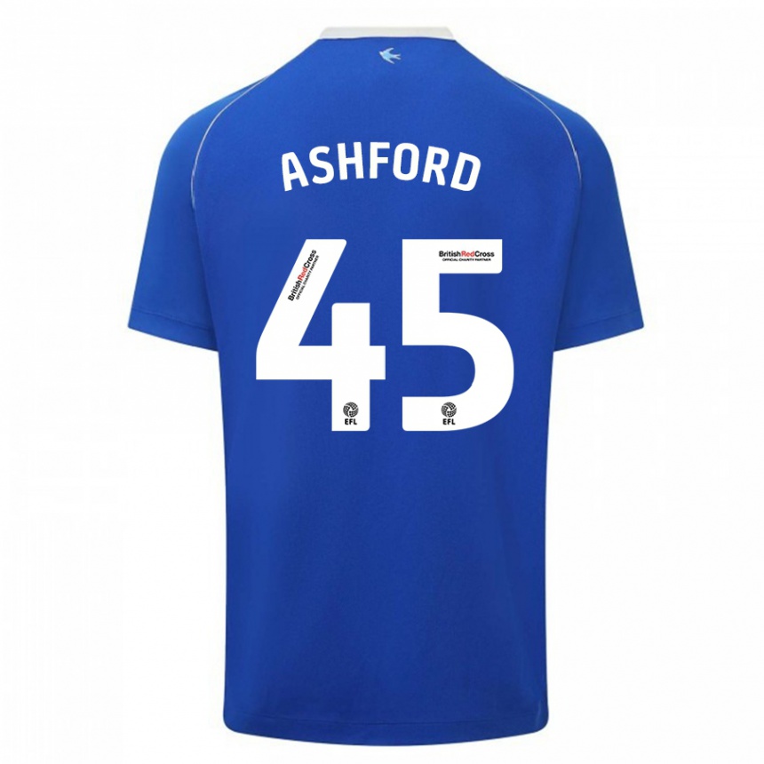 Kids Football Cian Ashford #45 Blue Home Jersey 2023/24 T-Shirt Canada