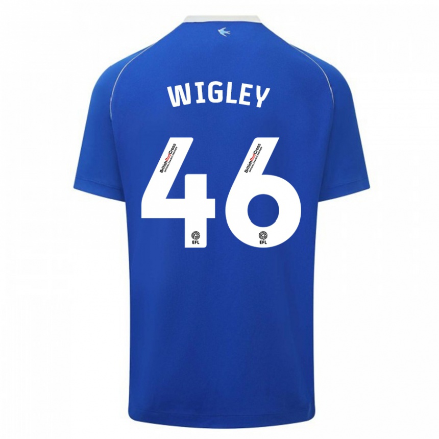 Kids Football Morgan Wigley #46 Blue Home Jersey 2023/24 T-Shirt Canada