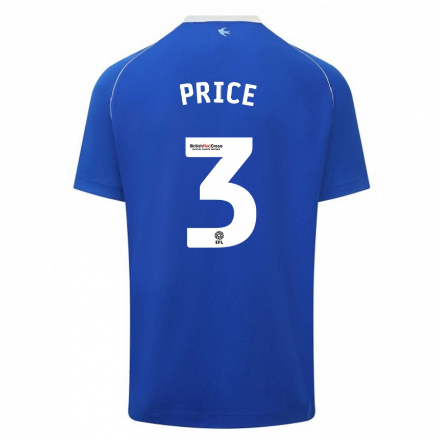 Kids Football Ffion Price #3 Blue Home Jersey 2023/24 T-Shirt Canada