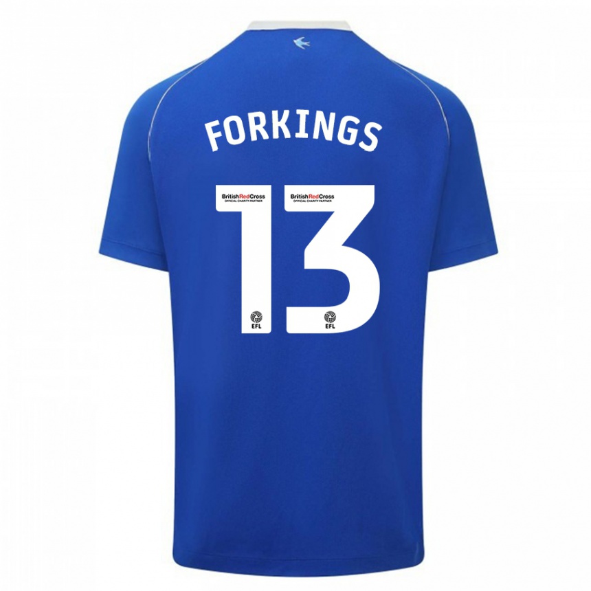 Kids Football Amelia Forkings #13 Blue Home Jersey 2023/24 T-Shirt Canada