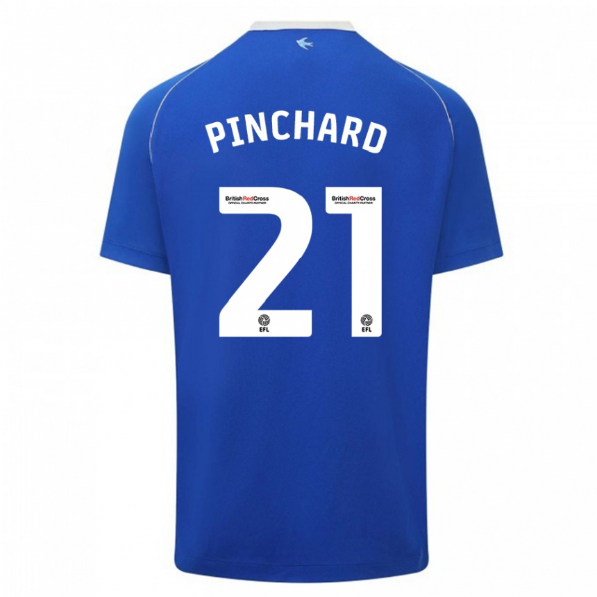 Kids Football Cerys Pinchard #21 Blue Home Jersey 2023/24 T-Shirt Canada