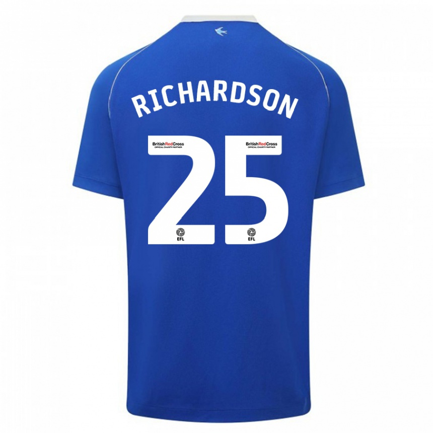 Kids Football Tija Richardson #25 Blue Home Jersey 2023/24 T-Shirt Canada