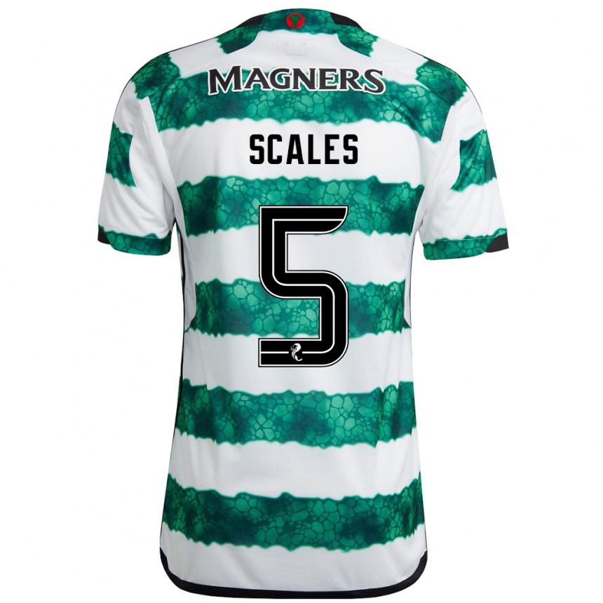 Kids Football Liam Scales #5 Green Home Jersey 2023/24 T-Shirt Canada