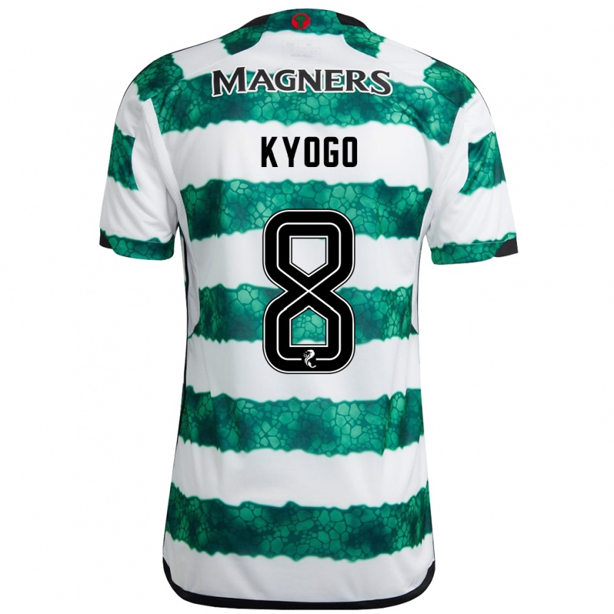 Kids Football Kyogo Furuhashi #8 Green Home Jersey 2023/24 T-Shirt Canada