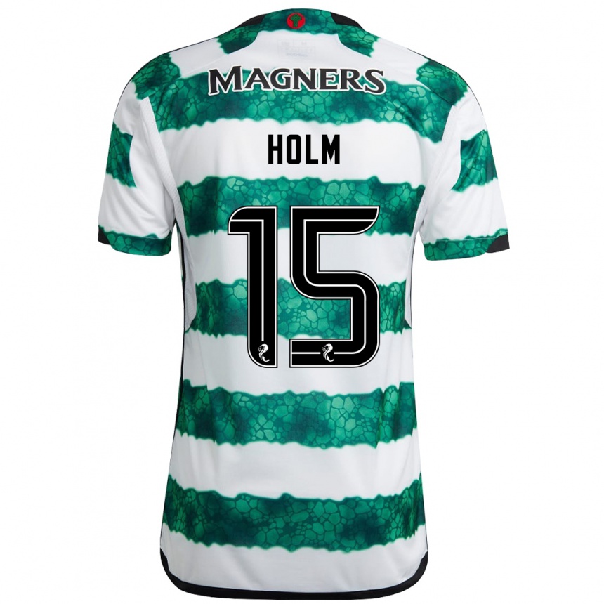 Kids Football Odin Thiago Holm #15 Green Home Jersey 2023/24 T-Shirt Canada