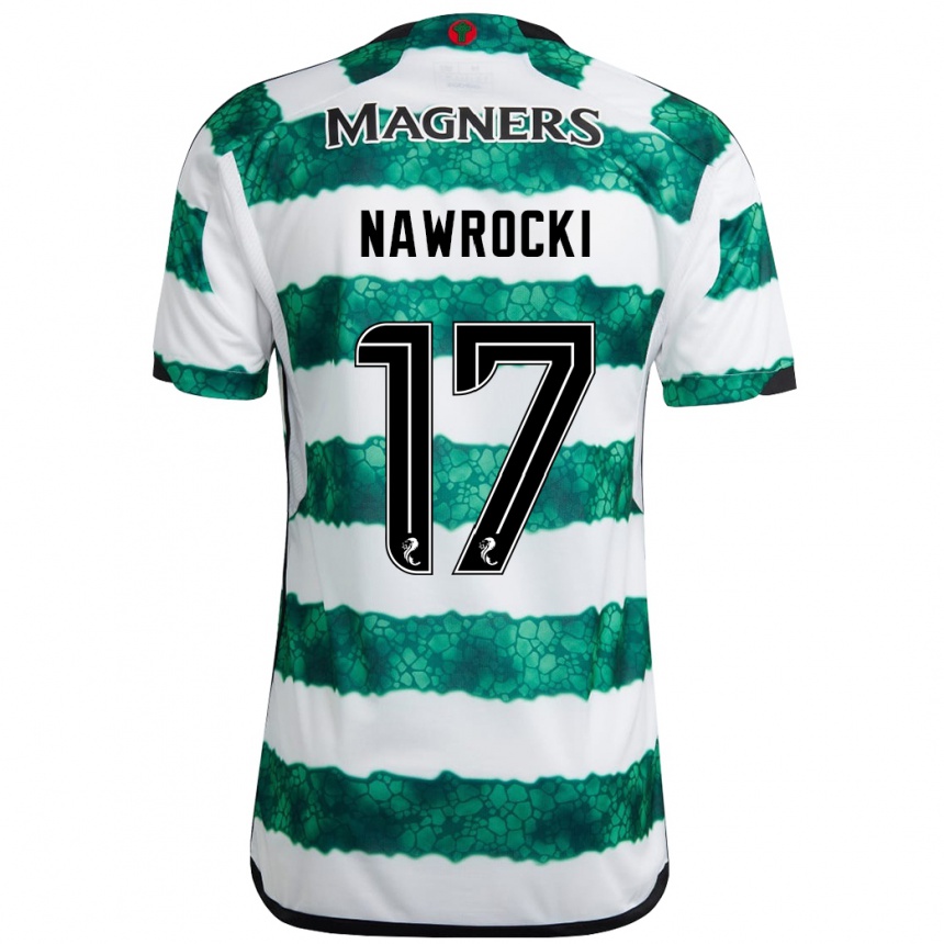 Kids Football Maik Nawrocki #17 Green Home Jersey 2023/24 T-Shirt Canada