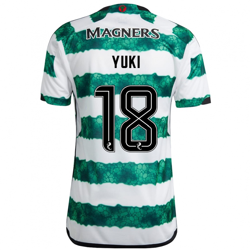 Kids Football Yuki Kobayashi #18 Green Home Jersey 2023/24 T-Shirt Canada