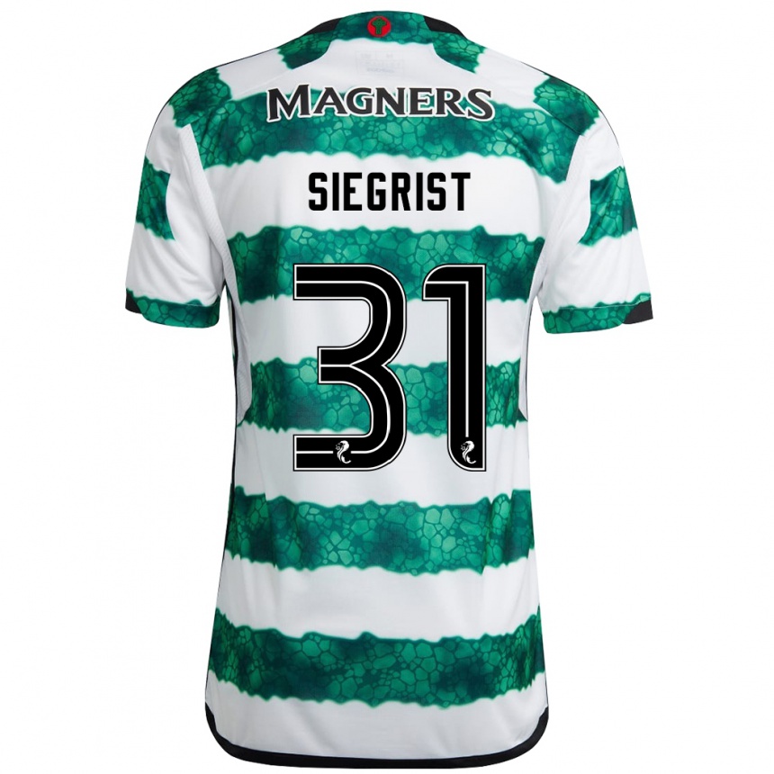 Kids Football Benjamin Siegrist #31 Green Home Jersey 2023/24 T-Shirt Canada