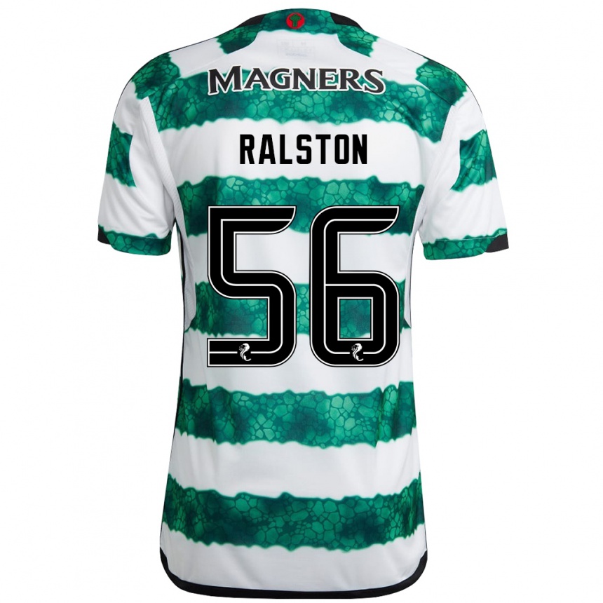 Kids Football Anthony Ralston #56 Green Home Jersey 2023/24 T-Shirt Canada