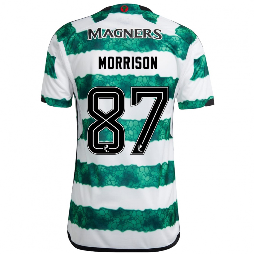 Kids Football Joe Morrison #87 Green Home Jersey 2023/24 T-Shirt Canada