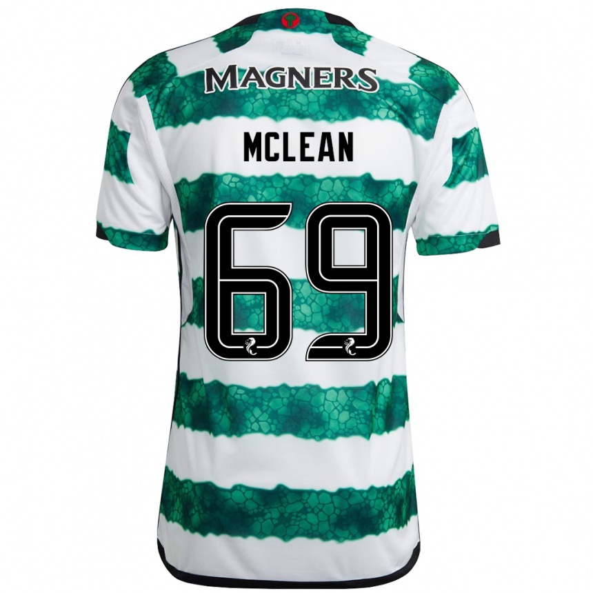 Kids Football Kai Mclean #69 Green Home Jersey 2023/24 T-Shirt Canada