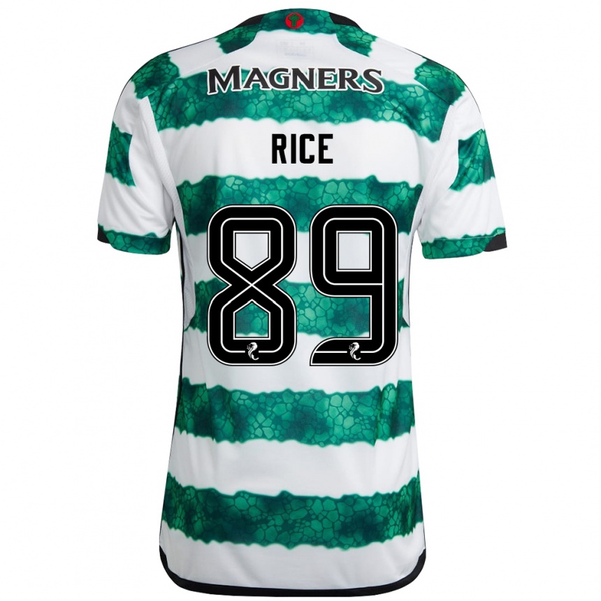 Kids Football Aidan Rice #89 Green Home Jersey 2023/24 T-Shirt Canada