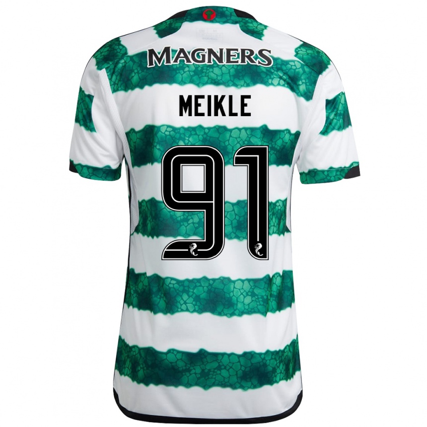 Kids Football Jamie Meikle #91 Green Home Jersey 2023/24 T-Shirt Canada