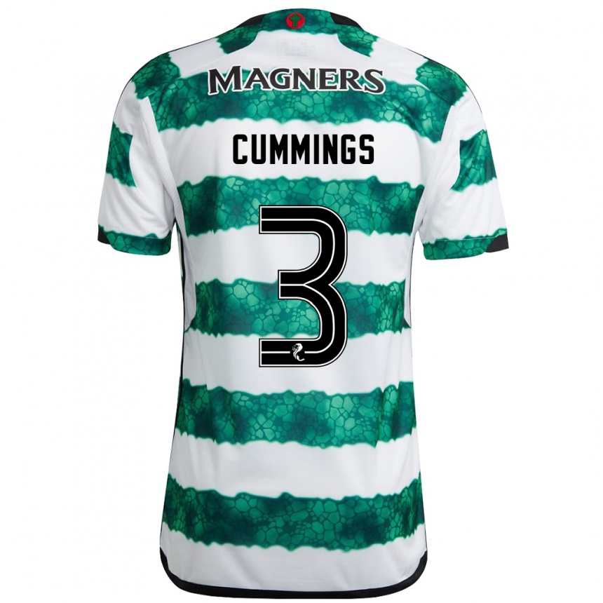 Kids Football Sydney Cummings #3 Green Home Jersey 2023/24 T-Shirt Canada