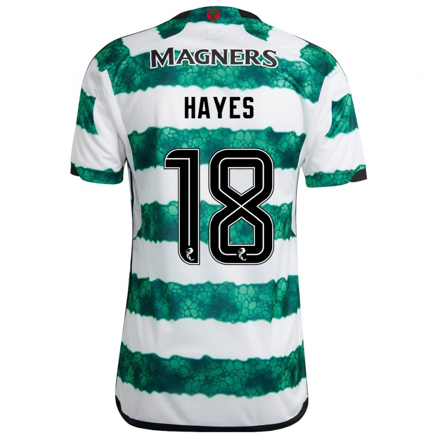 Enfant Football Maillot Caitlin Hayes #18 Vert Tenues Domicile 2023/24 Canada