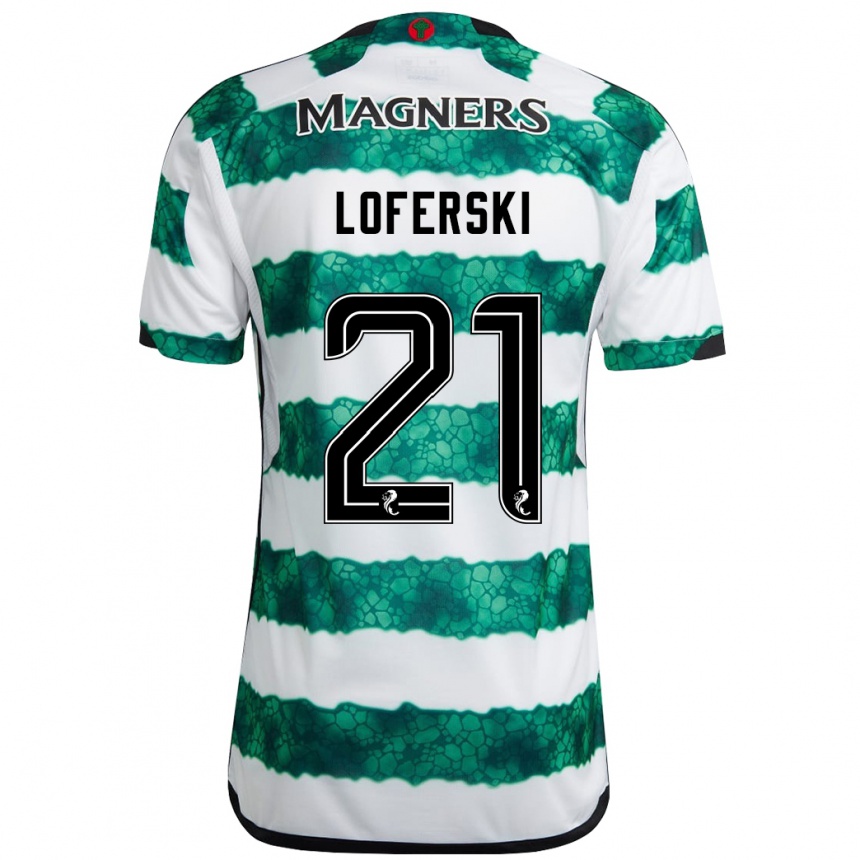 Kids Football Kit Loferski #21 Green Home Jersey 2023/24 T-Shirt Canada