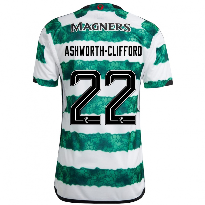 Kids Football Lucy Ashworth-Clifford #22 Green Home Jersey 2023/24 T-Shirt Canada