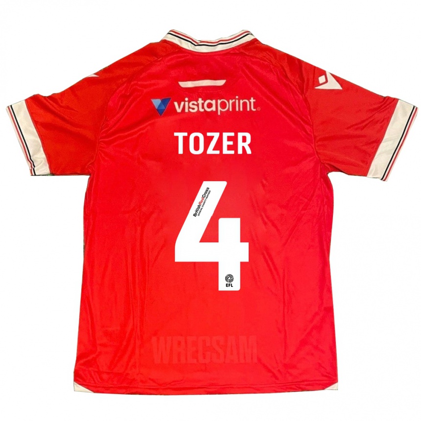 Kids Football Ben Tozer #4 Red Home Jersey 2023/24 T-Shirt Canada