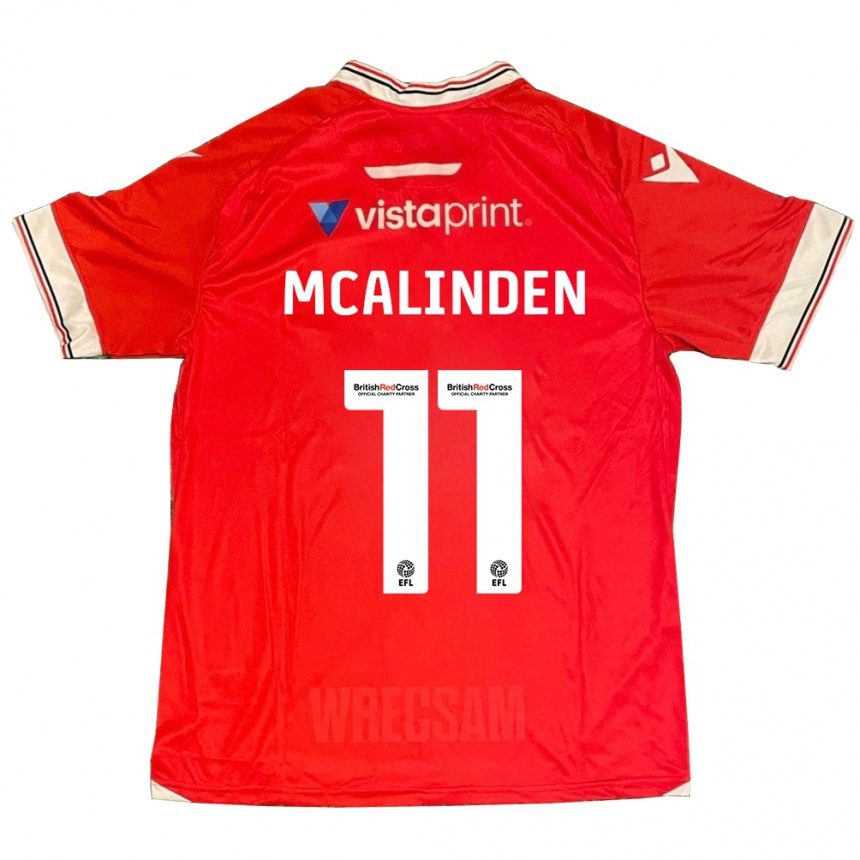 Kids Football Liam Mcalinden #11 Red Home Jersey 2023/24 T-Shirt Canada