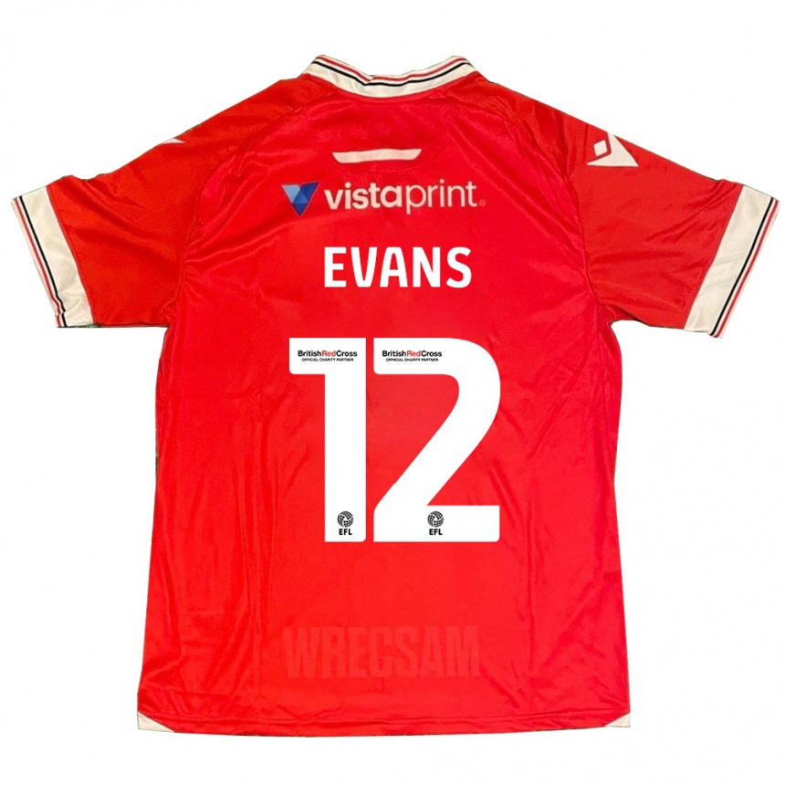 Enfant Football Maillot George Evans #12 Rouge Tenues Domicile 2023/24 Canada