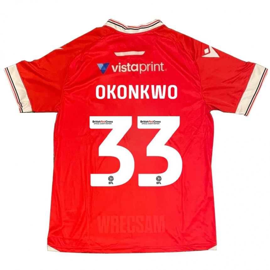 Kids Football Arthur Okonkwo #33 Red Home Jersey 2023/24 T-Shirt Canada