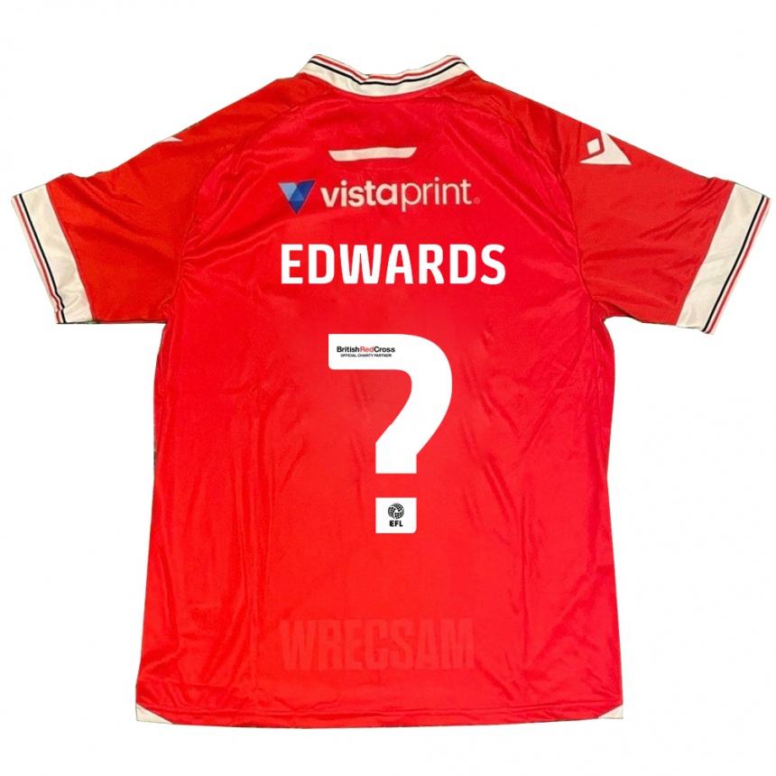 Kids Football Callum Edwards #0 Red Home Jersey 2023/24 T-Shirt Canada