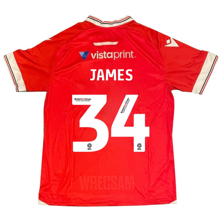 Enfant Football Maillot Aaron James #34 Rouge Tenues Domicile 2023/24 Canada