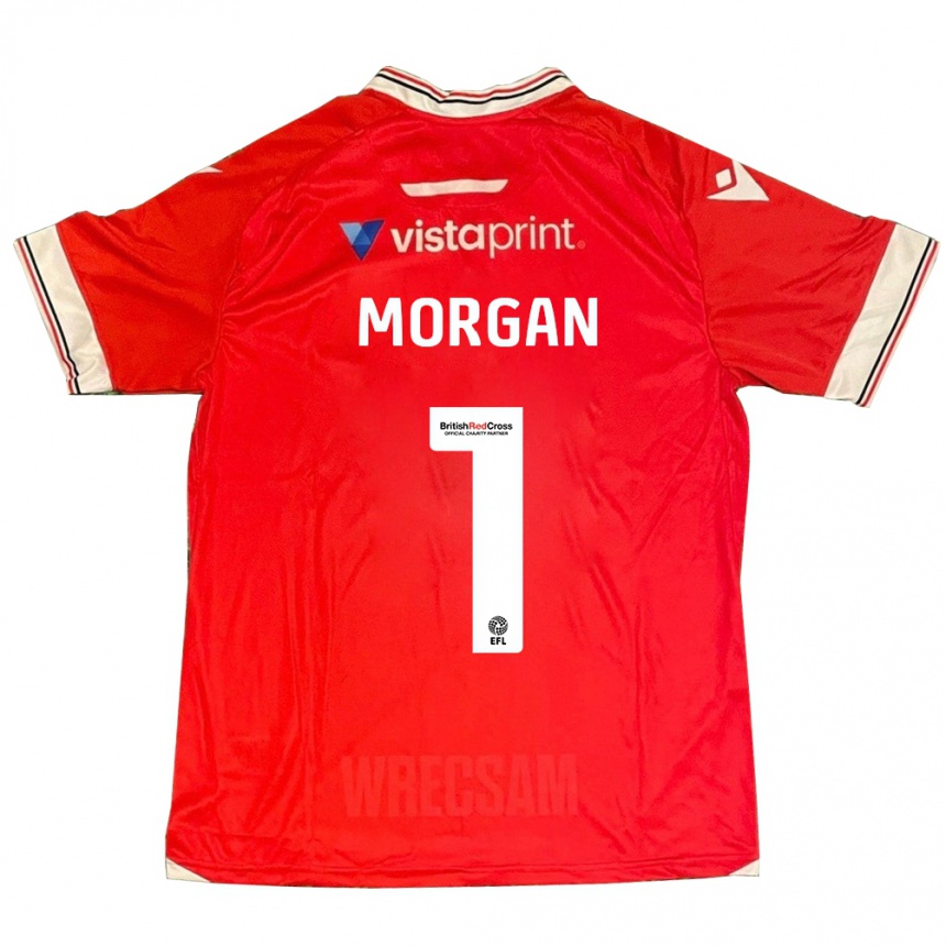 Kids Football Delyth Morgan #1 Red Home Jersey 2023/24 T-Shirt Canada