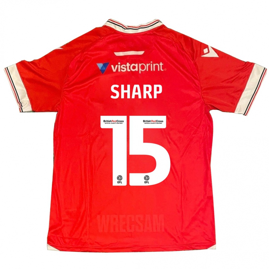 Kids Football Katie Sharp #15 Red Home Jersey 2023/24 T-Shirt Canada