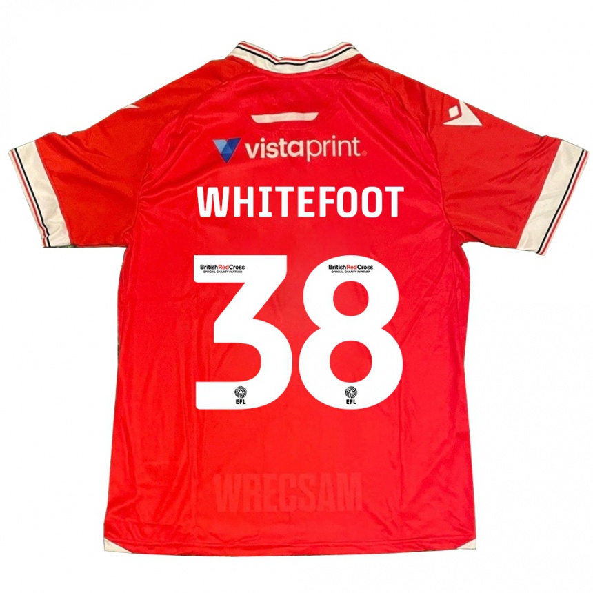 Kids Football Lily Whitefoot #38 Red Home Jersey 2023/24 T-Shirt Canada