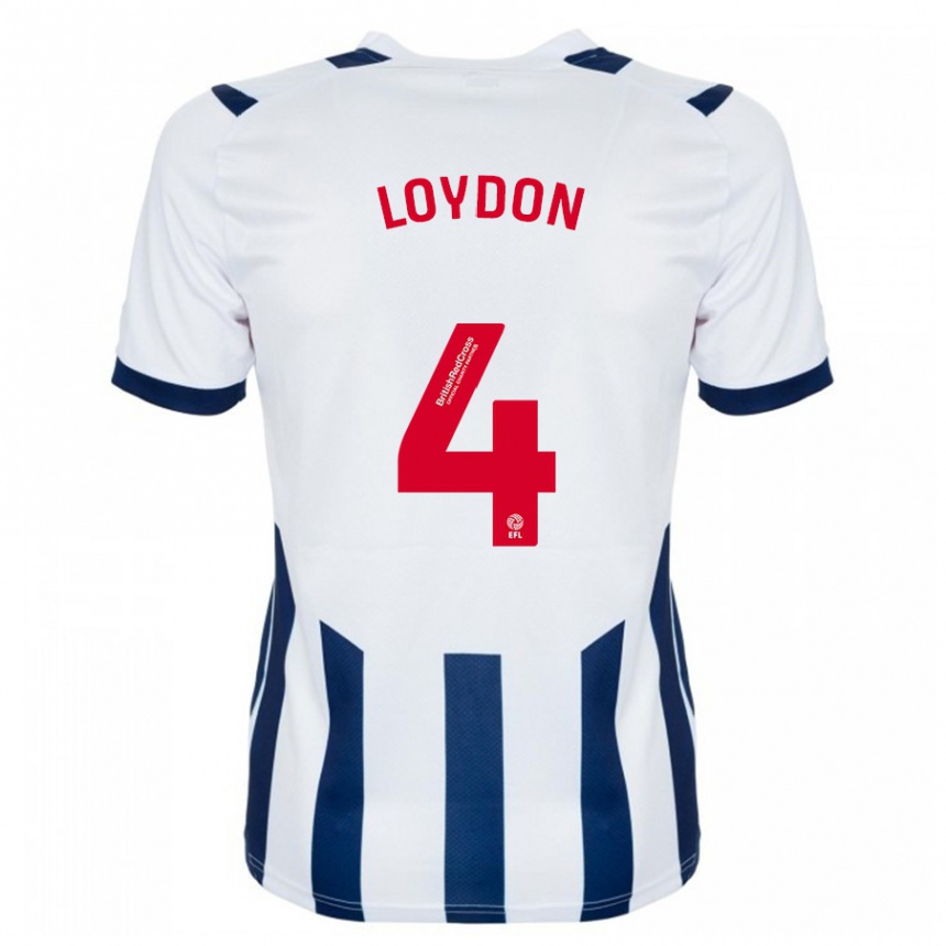 Kids Football Abi Loydon #4 White Home Jersey 2023/24 T-Shirt Canada